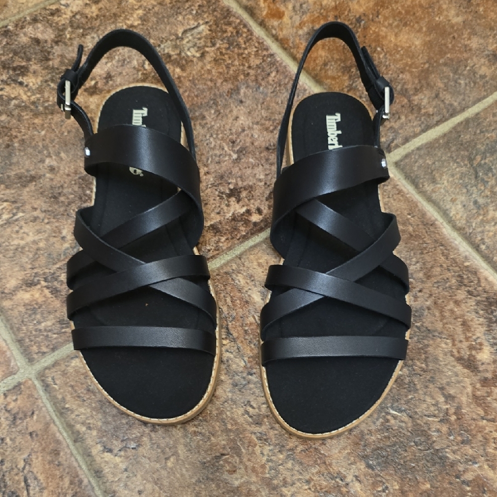 Timberland Black Strappy Sandals - Picture 1 of 8